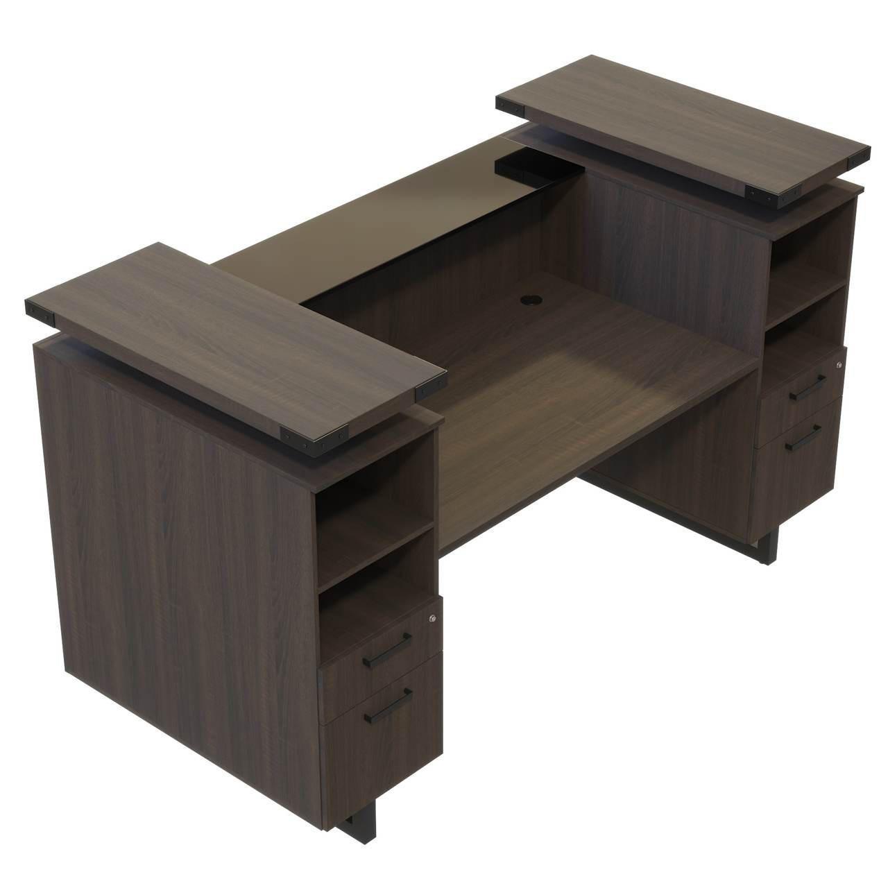 Safco Products Safco Mirella Floating Top Reception Desk with Matching Storage Cabinet