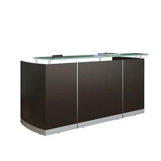 Mayline Group Mayline Medina Floating Glass Top Reception Desk with Low Wall Cabinet