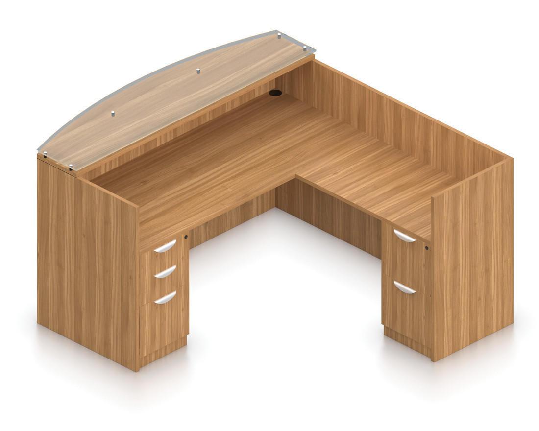 Offices To Go Superior Laminate Reversible L-Shaped Reception Station with Freestanding Lateral File