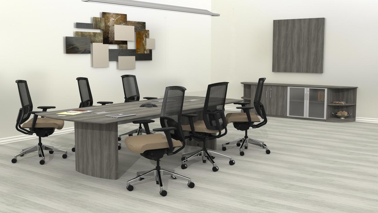 Mayline Group Mayline Medina 10' Conference Table with Presentation Board and Low Wall Cabinet Bundle 