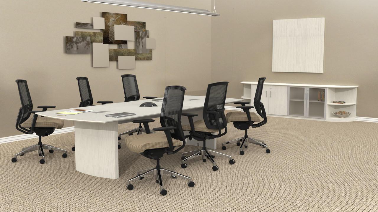 Mayline Group Mayline Medina 10' Conference Table with Presentation Board and Low Wall Cabinet Bundle 