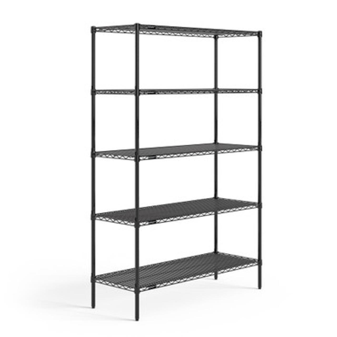  Office Source 5-Shelf 48"W x 18"D x 72"H Wire Rack Shelving Unit OSWR3002 