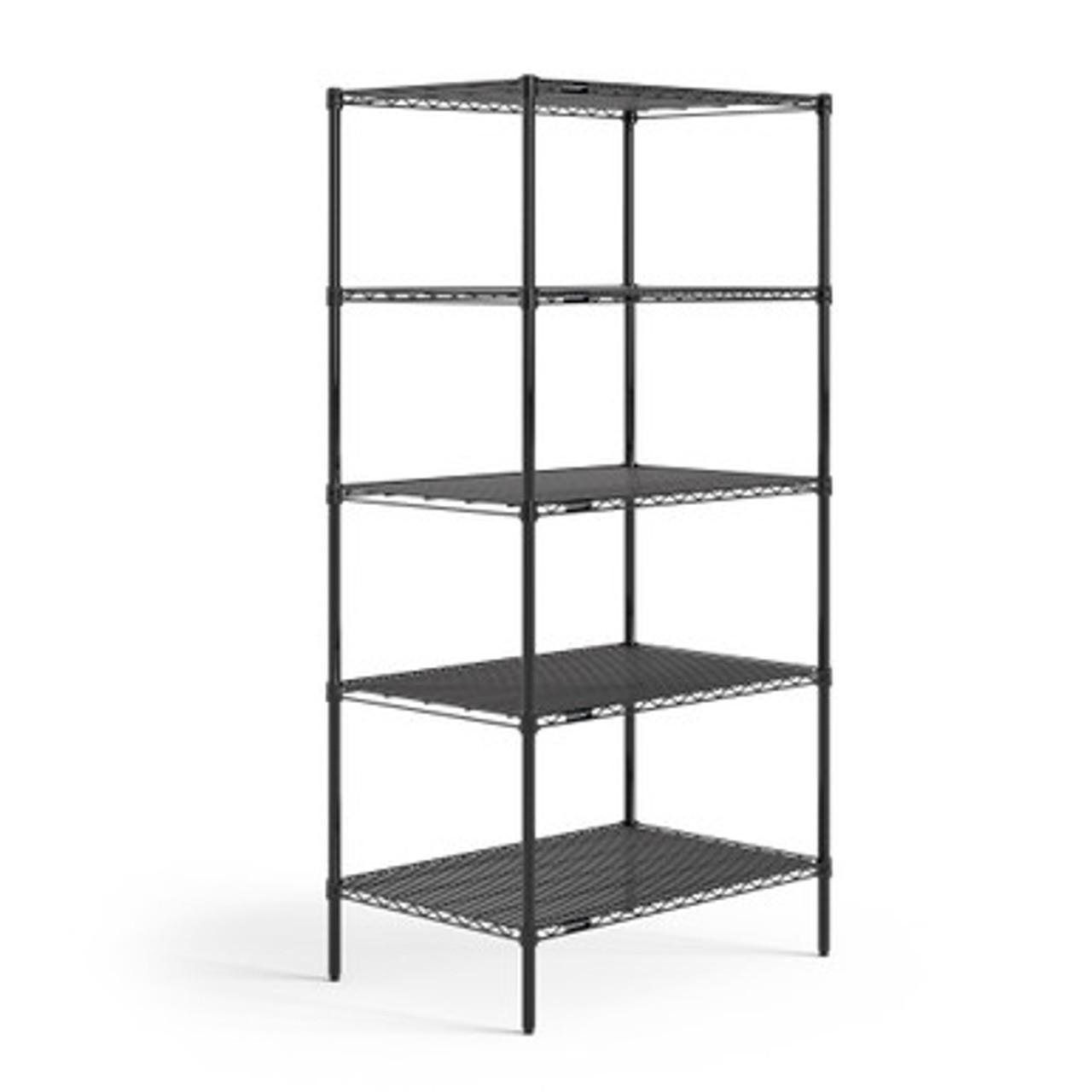  Office Source Heavy Duty 5-Shelf 36"W x 24"D x 72"H Wire Rack Shelving Unit OSWR3003 