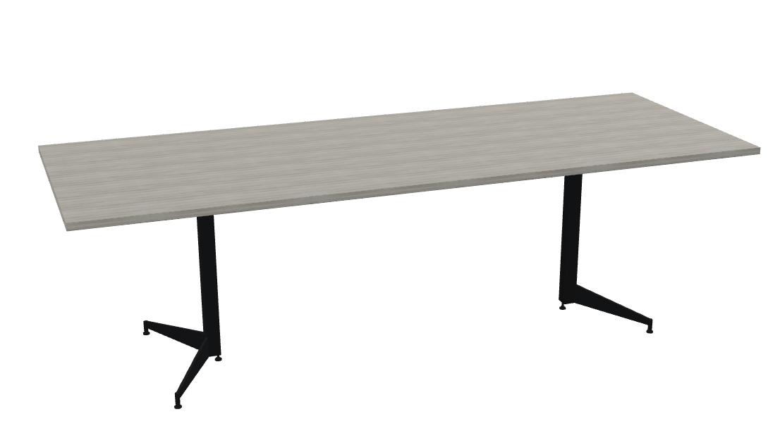 Global Total Office Global Anywhere Collection Rectangular Boardroom Table with Tapered Metal Blade Bases (Size & Finish Options!) 