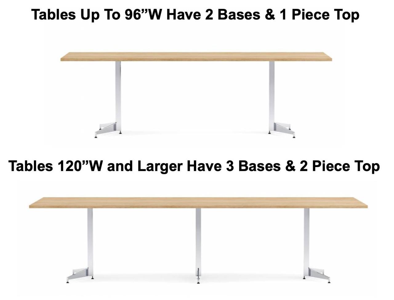 Global Total Office Global Anywhere Collection Rectangular Boardroom Table with Tapered Metal Blade Bases (Size & Finish Options!) 