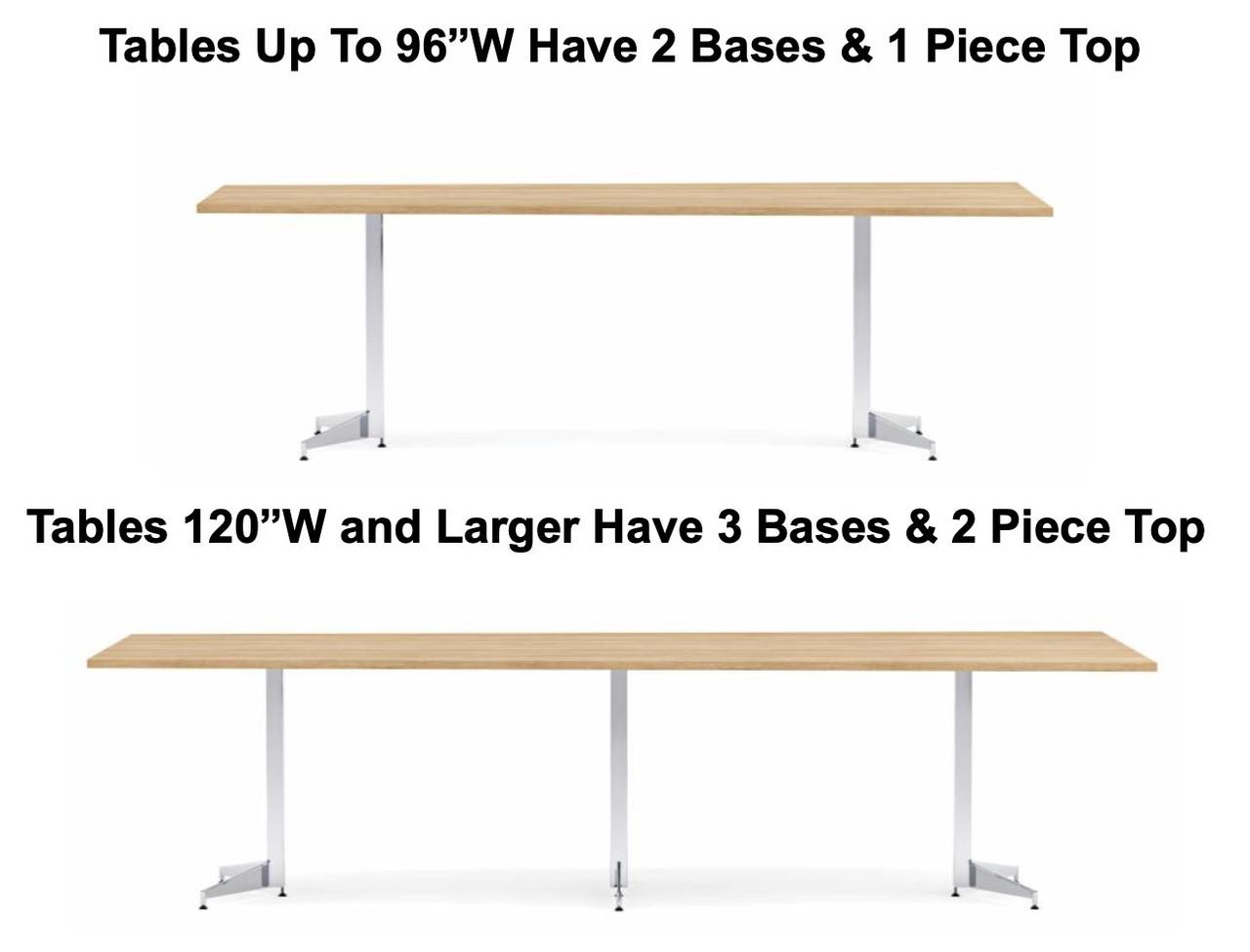 Global Total Office Global Anywhere Collection Wedge Shaped Boardroom Table with Tapered Metal Blade Bases (Size & Finish Options!) 