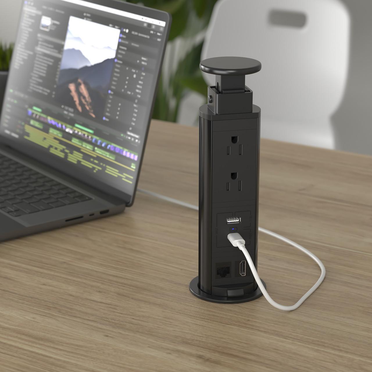  Office Source Popup Power Grommet with AC, USB, Ethernet, and HDMI Inputs 