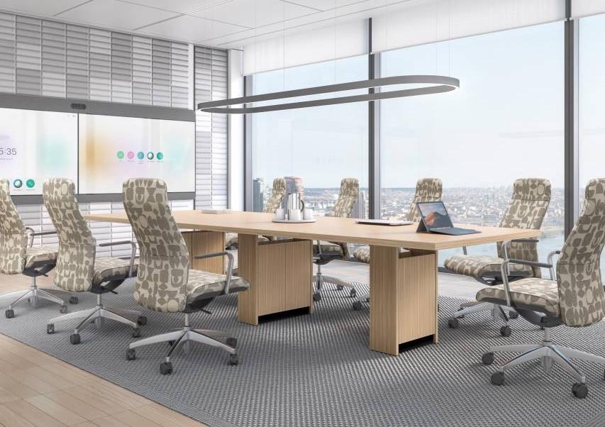 Global Total Office Global Zira Slim Base Conference Room Table (Size & Power Options!) 