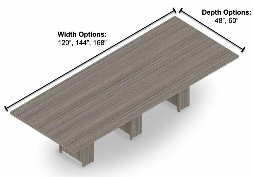 Global Total Office Global Zira Slim Base Conference Room Table (Size & Power Options!) 
