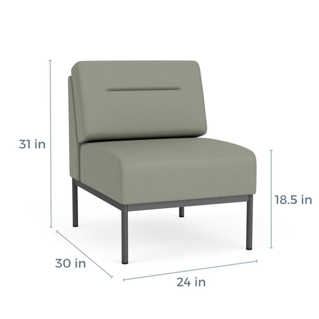  Lesro Darsey Collection Welded Steel Frame Armless Guest Lounge Chair DS1102 