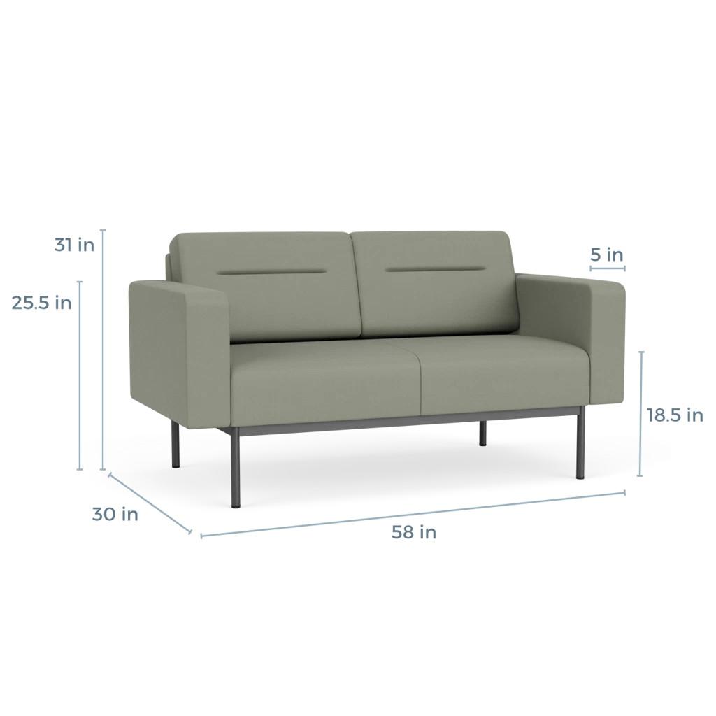  Lesro Darsey Collection Welded Steel Frame Loveseat DS1501 