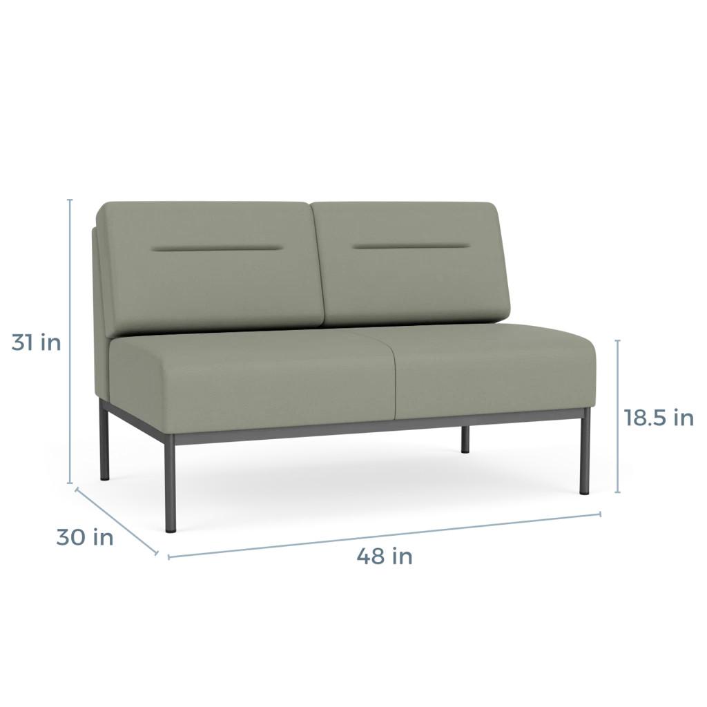  Lesro Darsey Collection Welded Steel Frame Armless Loveseat DS1502 