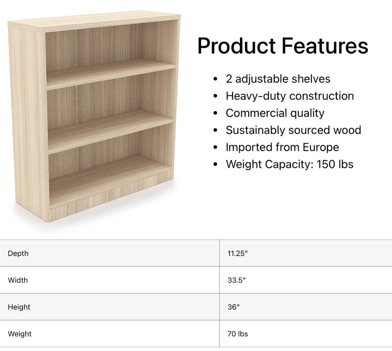  i5 Industries Rayne 3 Shelf Bookcase RN-BC36 