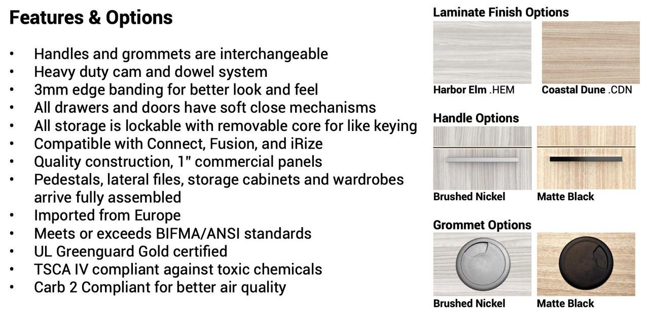  i5 Industries Rayne 71" x 84" Reversible Bow Front L-Desk with 4 Drawers RN-BD7184P-1 