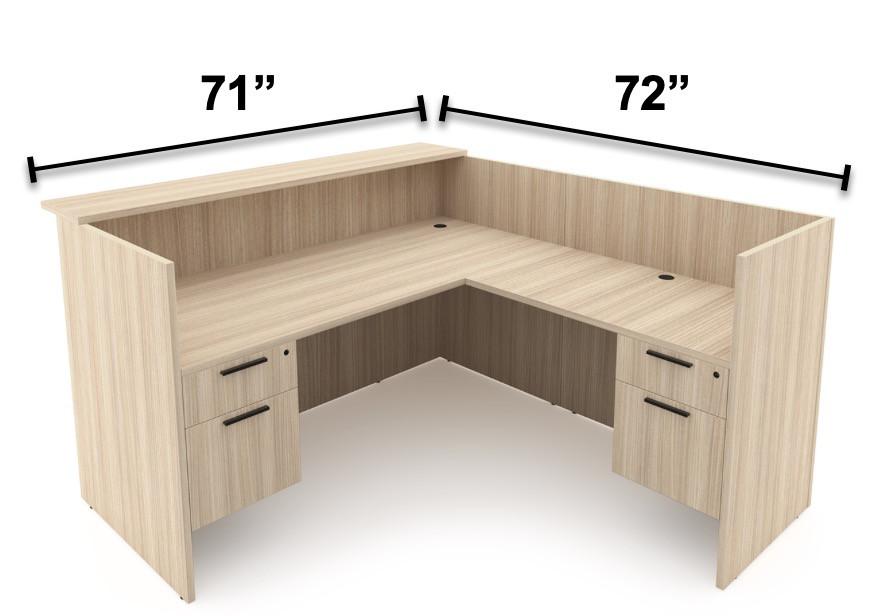  i5 Industries Rayne Collection 71x72 L-Shaped Reception Desk with Suspended Pedestals RN-RD7172P-1 