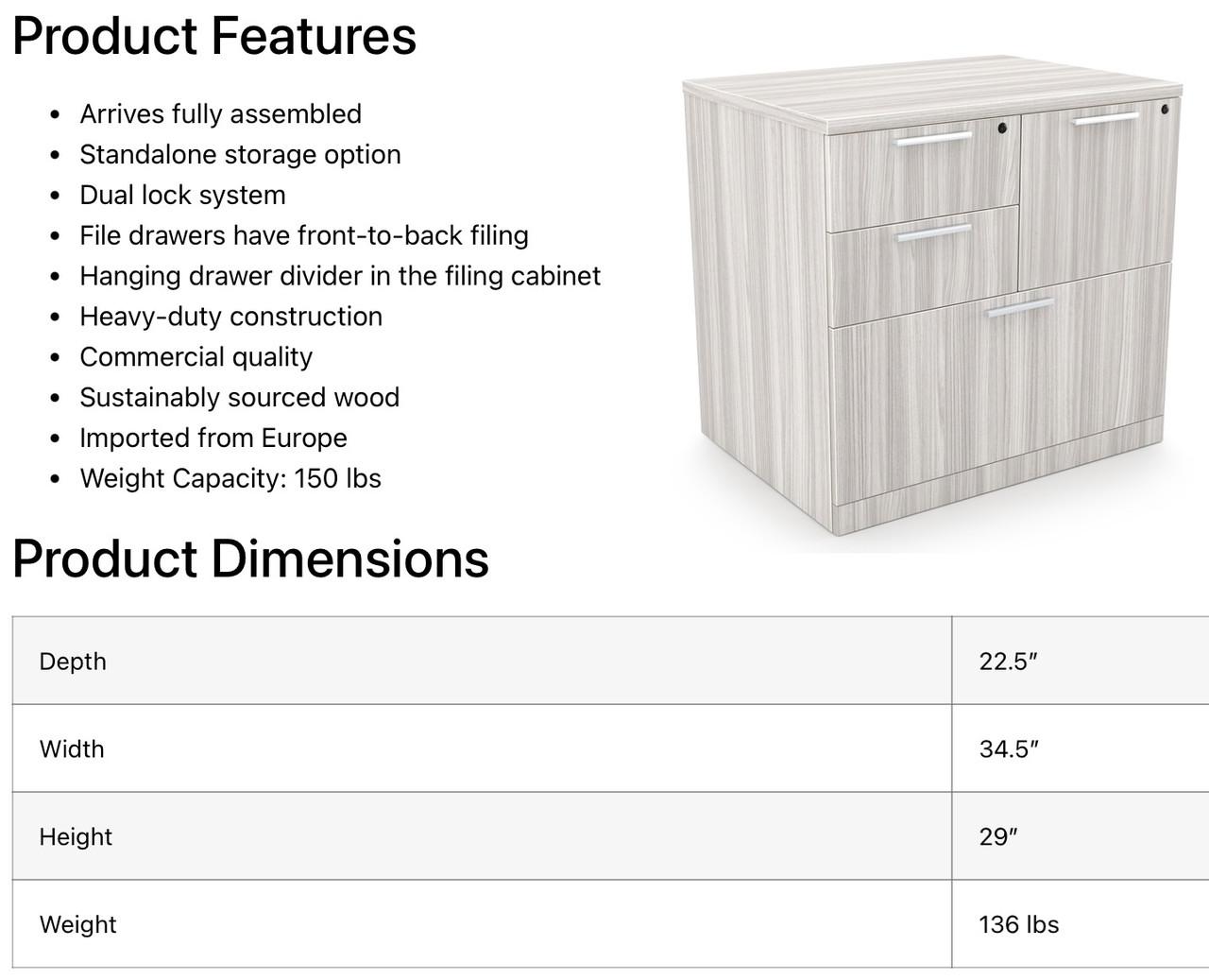  i5 Industries Rayne Mixed Lateral File and Storage Cabinet RN-MFL 