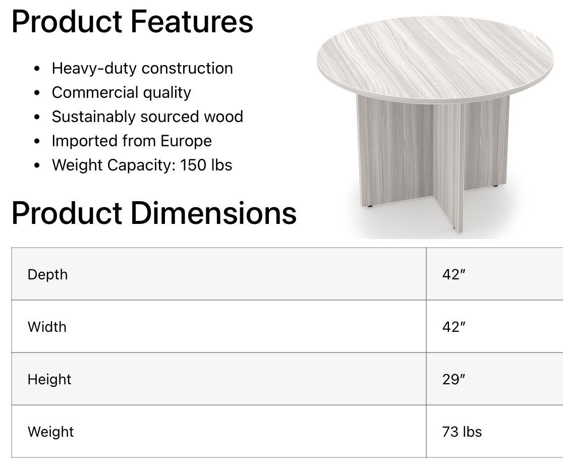  i5 Industries Rayne 42" Round Laminate Table RN-RT42 