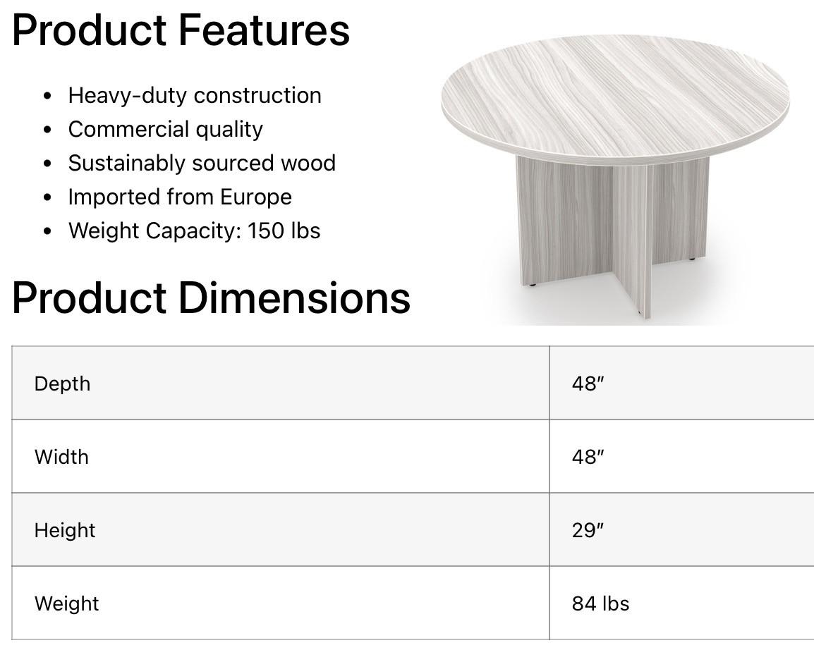  i5 Industries Rayne 48" Round Laminate Table RN-RT48 