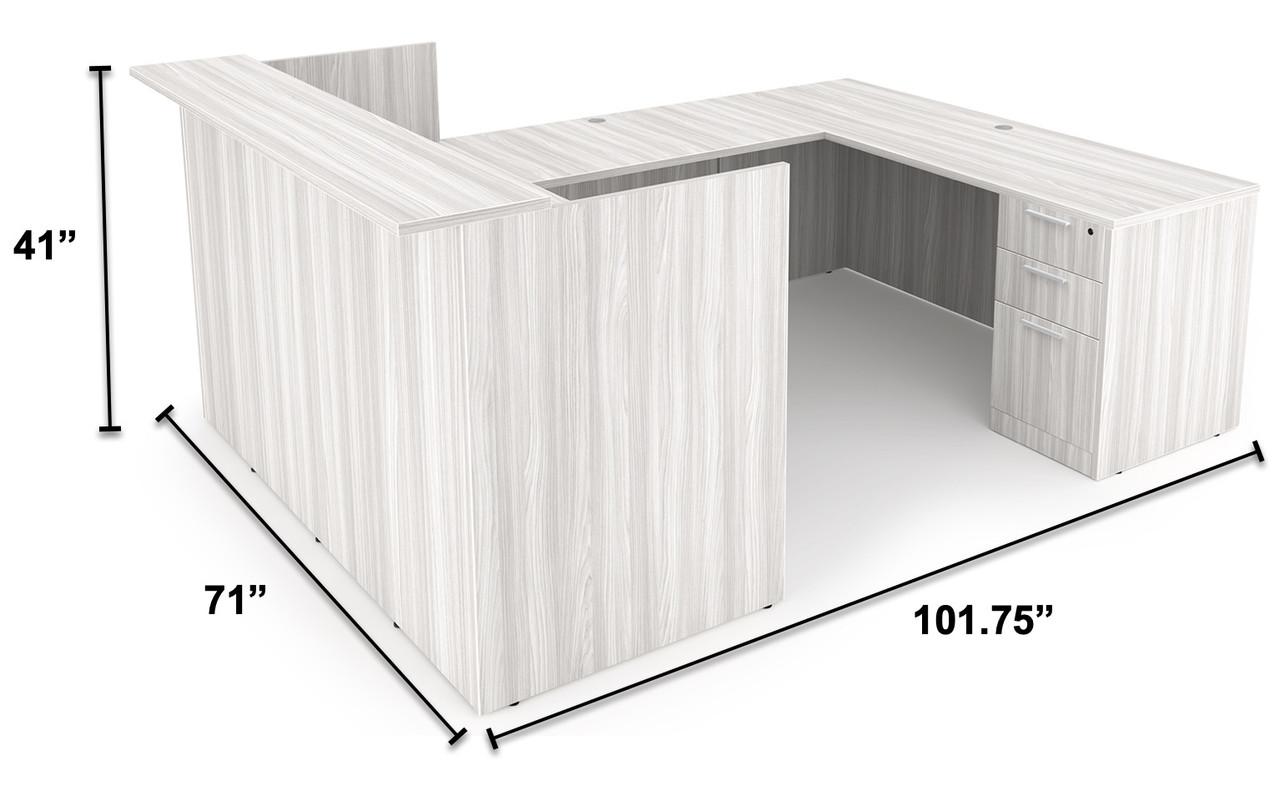  i5 Industries Rayne Collection Reversible U-Shaped Reception Desk with Storage RN-URD7196P-1 