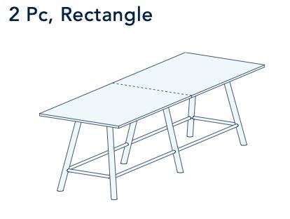  SurfaceWorks Journey Collection Rectangular Standing Height Conference Room Table with Footer Bar(Size & Finish Options!) 