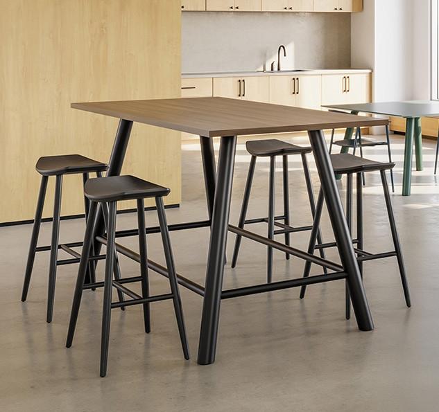  SurfaceWorks Journey Collection Collaborative Standing Table with Footer Bar (Size & Power Options!) 