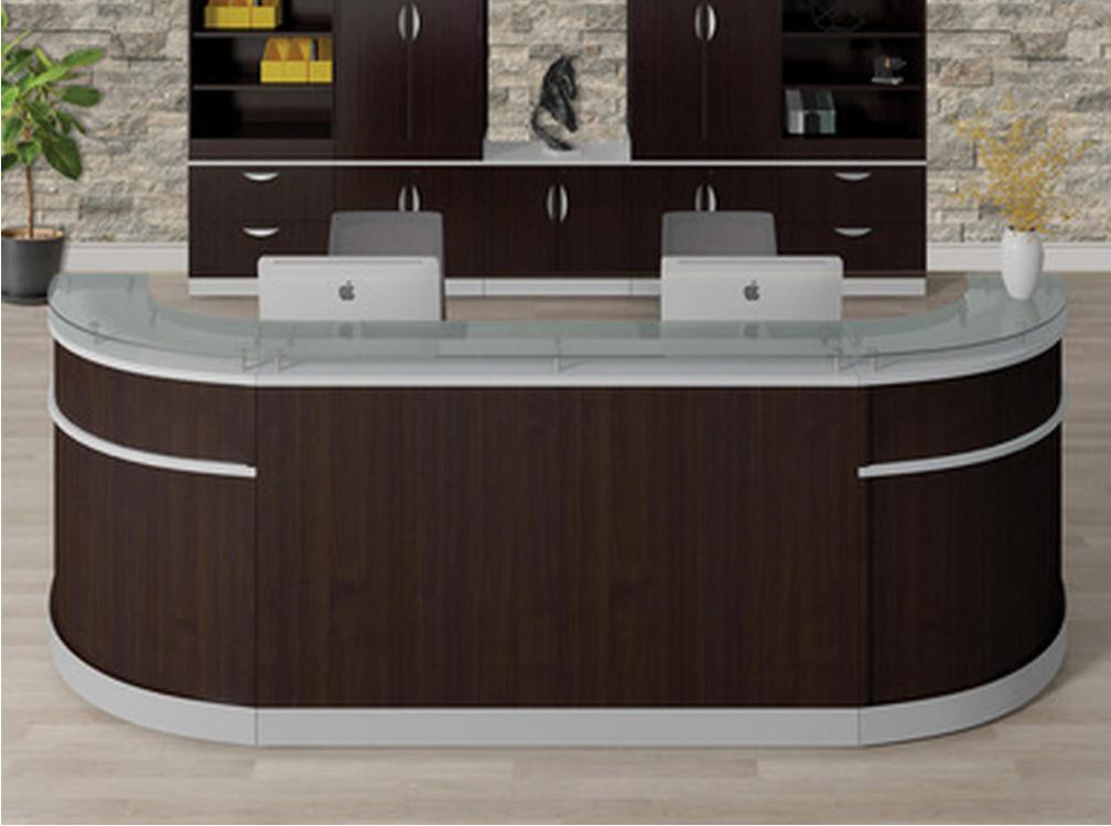  Office Source Cosmo Curved 2 Person Reception Desk 