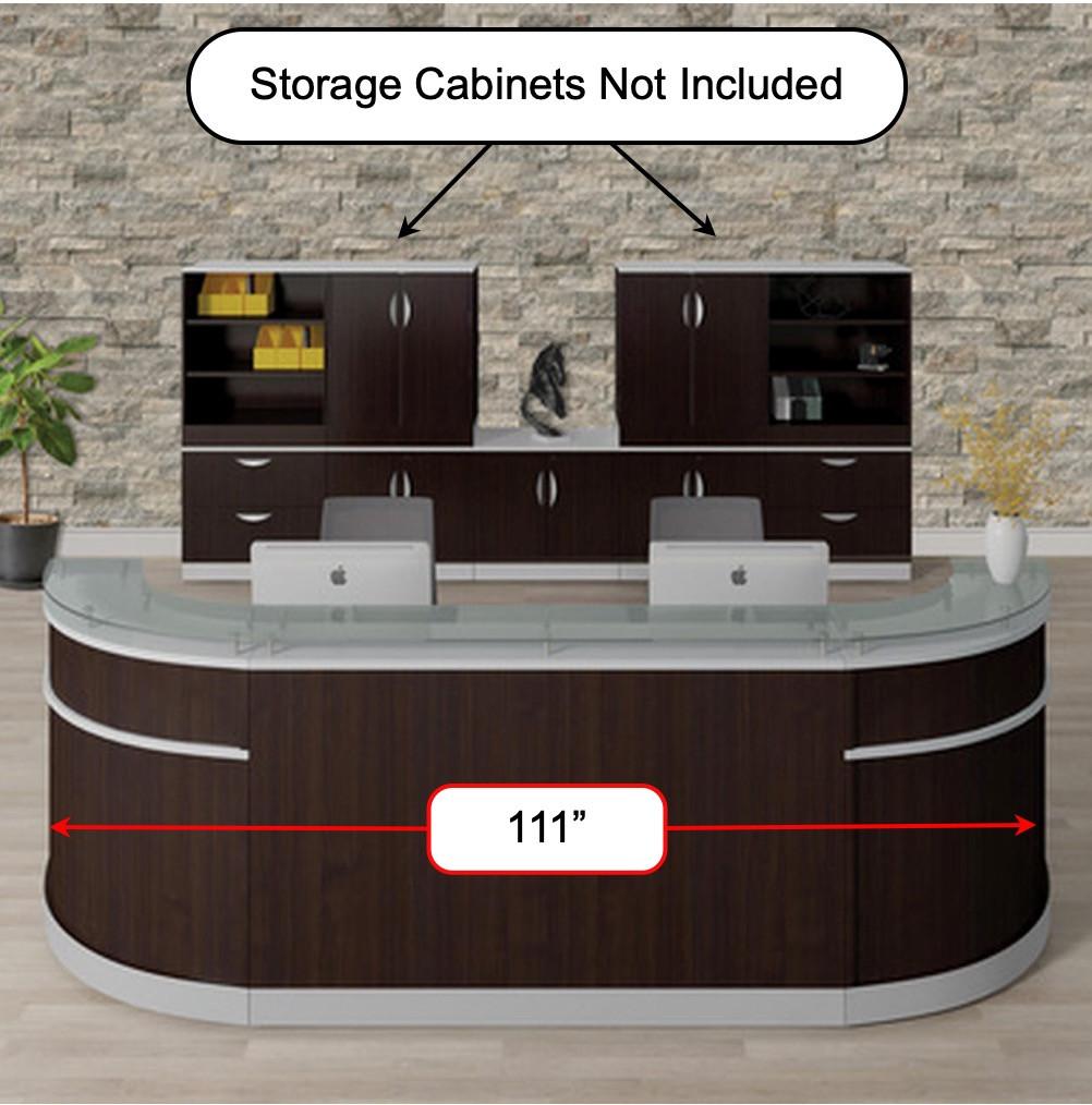  Office Source Cosmo Curved 2 Person Reception Desk 