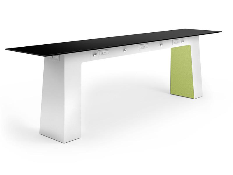  SurfaceWorks Nemo 10' Standing Height Collaborative Bar Table with Fabric Infill Leg Panels 