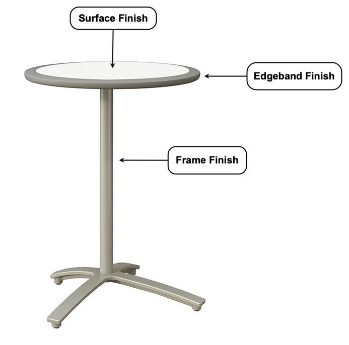  SurfaceWorks Penny Collection Fixed Height Oval Personal Table 