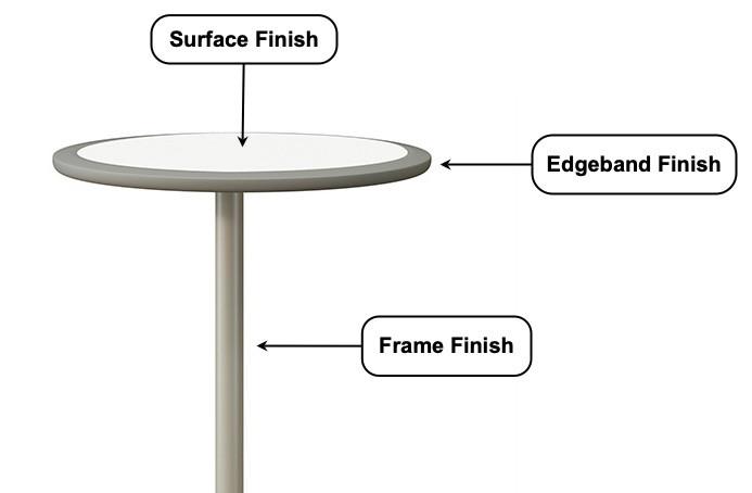  SurfaceWorks Penny Collection Height Adjustable Oval Personal Table 