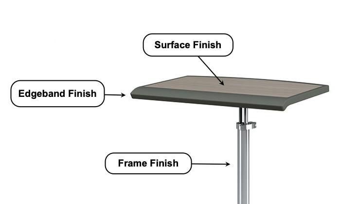  SurfaceWorks Penny Collection Height Adjustable Rectangular Personal Table 