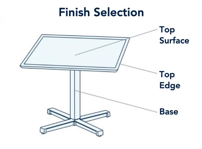  SurfaceWorks Dewey Companion Square Top X-Base Table (Size & Finish Options!) 