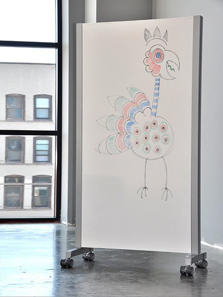  SurfaceWorks Dewey 20"D x 40"W x 75"H Full Length Mobile Marker Board Connection Cart 