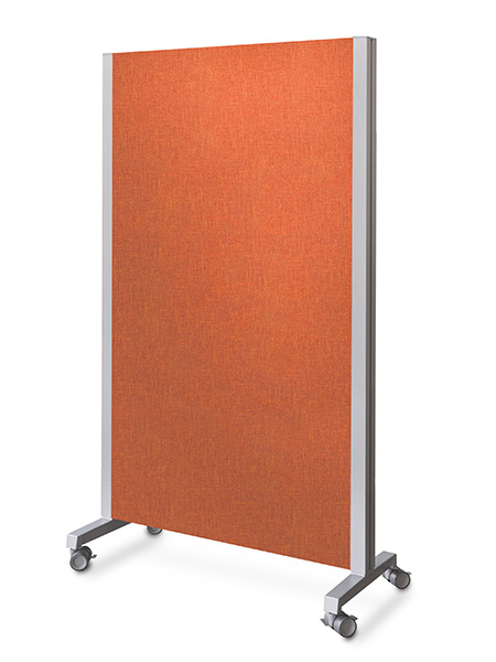 SurfaceWorks Dewey 20"D x 40"W x 75"H Full Length Tackable Fabric Panel Cart and Space Divider