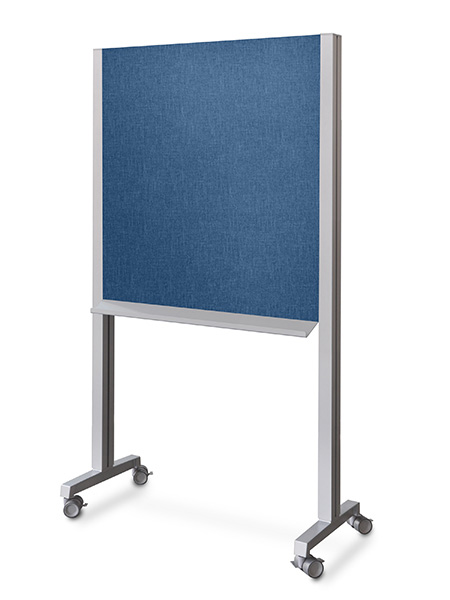 SurfaceWorks Dewey 20"D x 40"W x 75"H Half Length Tackable Fabric Panel Cart with Shelf
