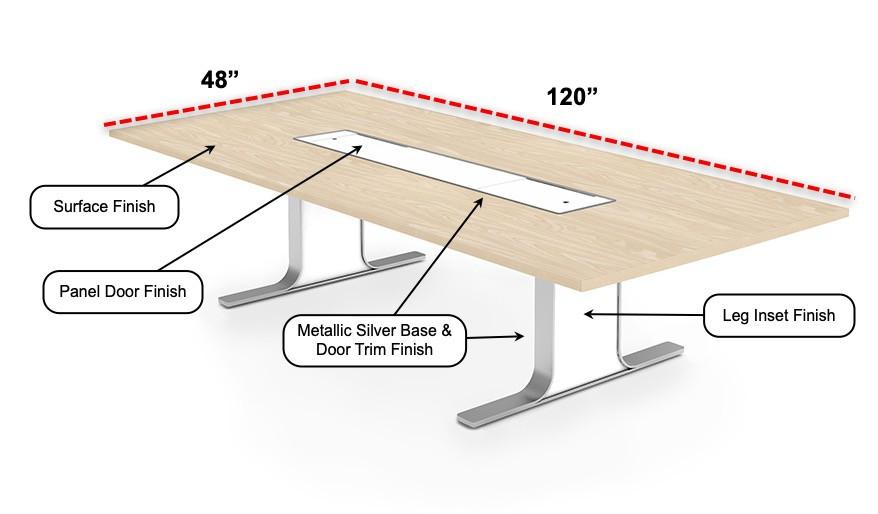  SurfaceWorks Rapport Powered 120" x 48" Modern Conference Table 