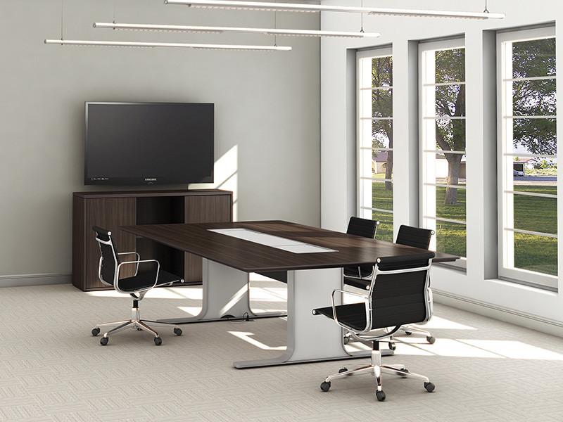  SurfaceWorks Rapport 8' x 4' Modern Powered Conference Table 