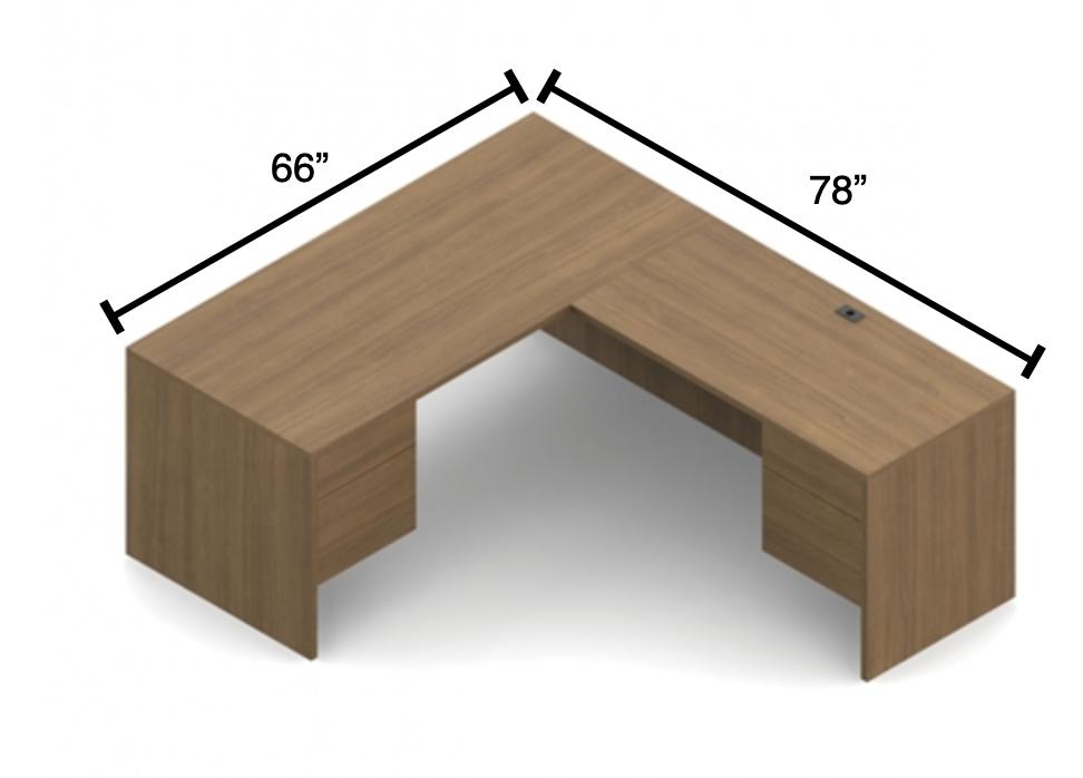 Global Total Office Global Genoa L Shaped Corner Executive Desk GEN502L 