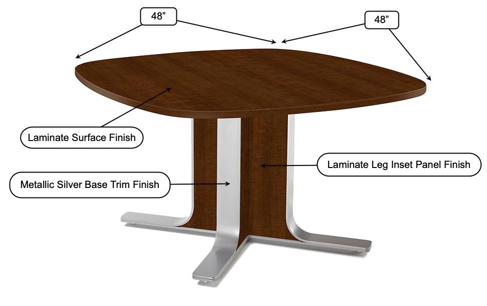 SurfaceWorks Rapport Collection 48" x 48" Squircle Top Meeting Table   SurfaceWorks Rapport Collection 48" x 48" Squircle Top Meeting Table