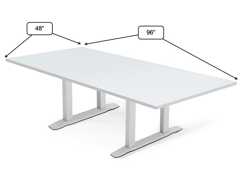  SurfaceWorks Freedom Collection 8' Rectangular Conference Table with Metal Base 