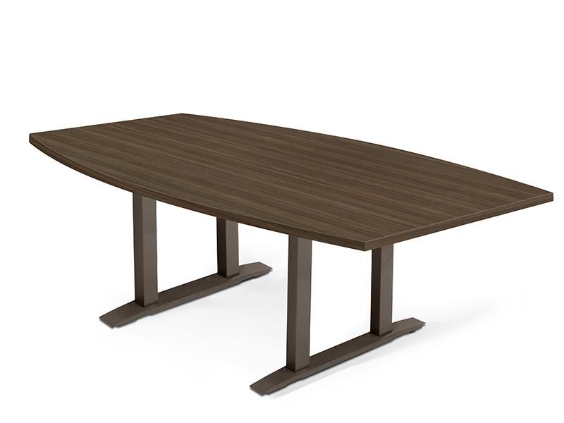  SurfaceWorks Freedom Collection 8' Boat Shaped Conference Table with Metal Base 