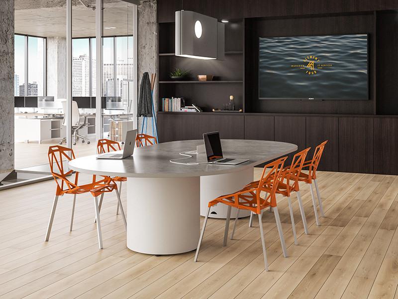  SurfaceWorks Ovation 120" x 42" Oval Conference Table (Available with Power!) 