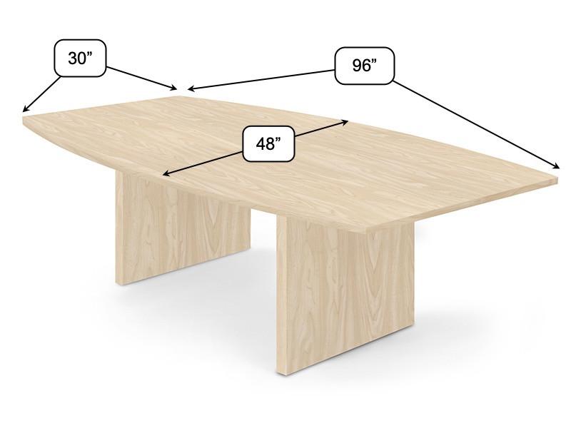  SurfaceWorks Panel Base 48"D x 96"W Boat Shaped Laminate Conference Table 