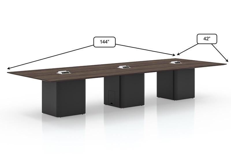  SurfaceWorks Jefferson 12' Cube Base Conference Table (Available with Power!) 