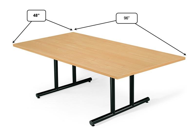  SurfaceWorks T-Facto Collection 8' Rectangular Conference Table with Metal Base 