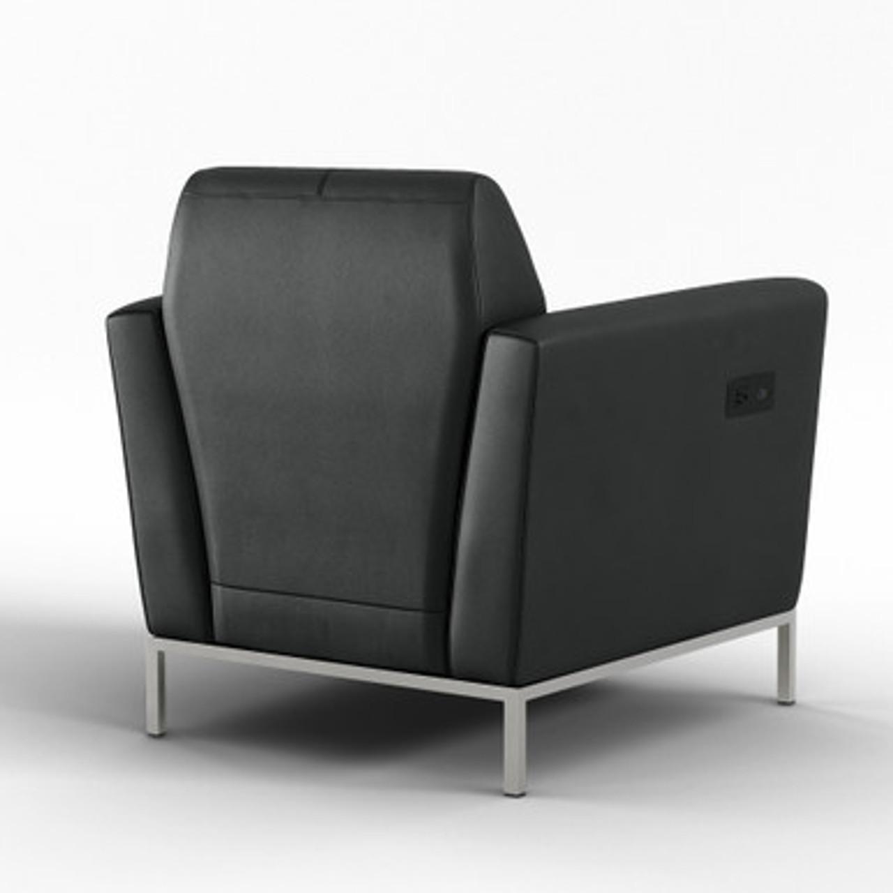  Office Source Parker Tufted PU Leather Club Chair with Power Inputs OSRL3027 