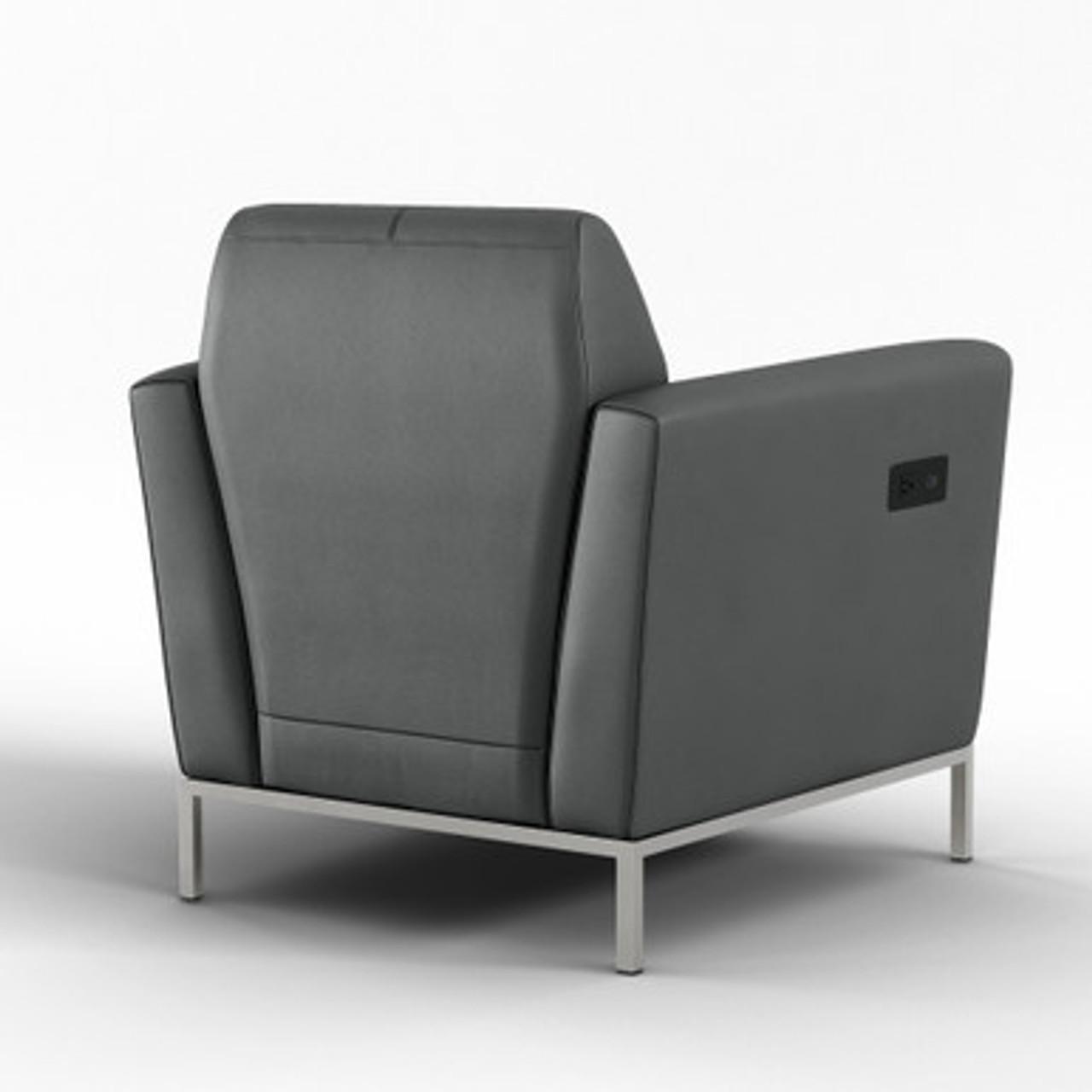  Office Source Parker Tufted PU Leather Club Chair with Power Inputs OSRL3027 