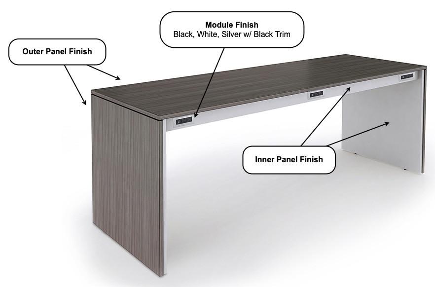 SurfaceWorks Rapport 42"D x 96"W x 36"H Counter Height Collaborative Island with 6 Power Modules 