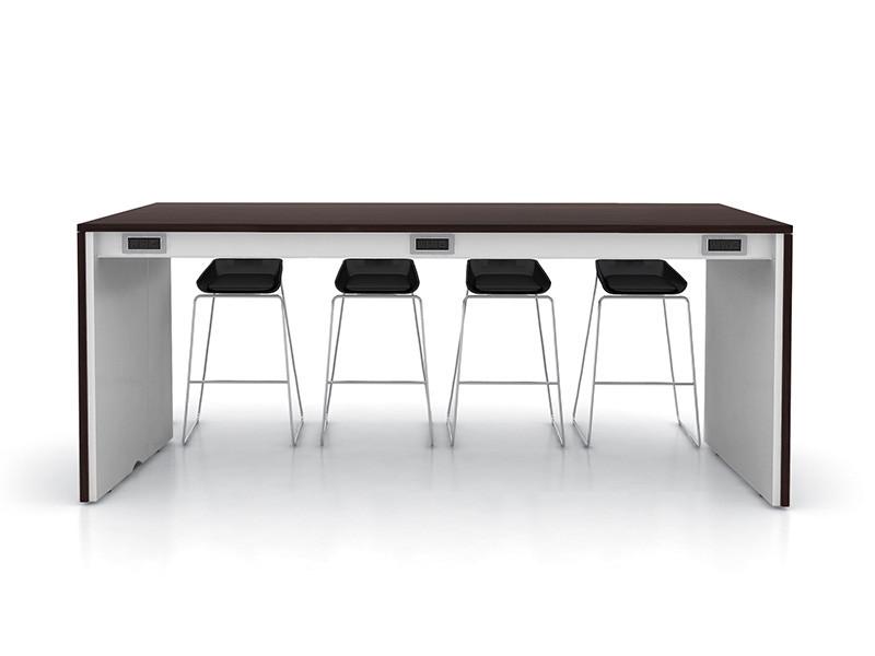  SurfaceWorks Rapport 42"D x 120"W x 36"H Counter Height Dual Sided Power Island Table 