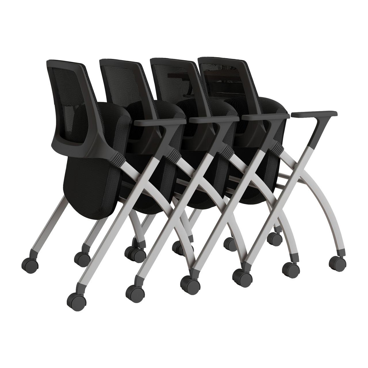  Office Source Vista Flex-Back Nesting Chair OSSN6503FBK (2 Pack!) 